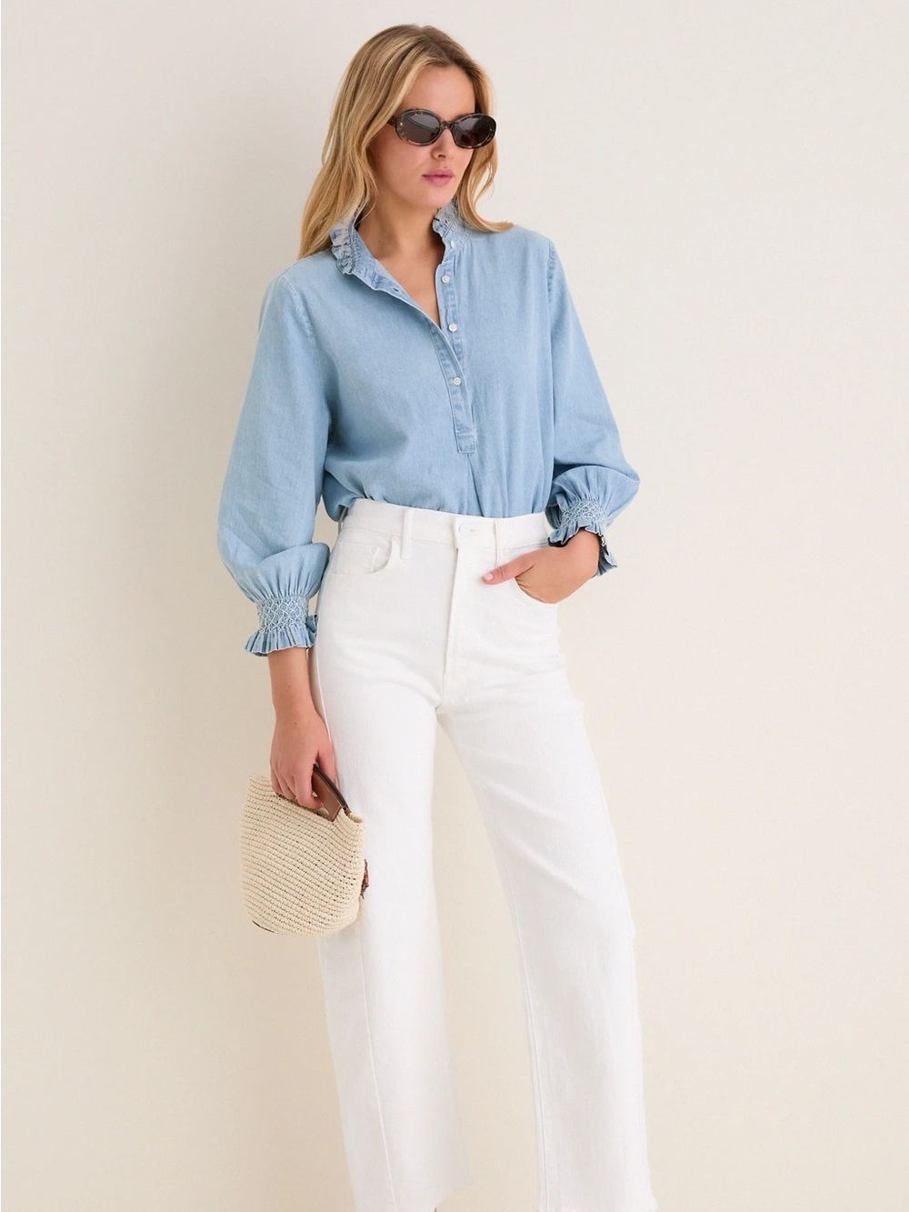 NWT Tuckernuck Teagan Chambray Popover Top